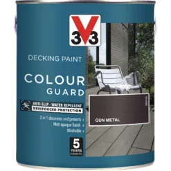 V33 Colour Guard Matt Gun Metal Decking Paint, 2.5L 11 V33 Colour Guard Matt Gun Metal Decking Paint, 2.5L -Home Paint Store v33 colour guard matt gun metal decking paint 2 5l3153895163033 03c