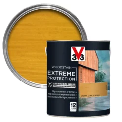 V33 Extreme Protection Light Oak Satin Wood Stain, 2.5L