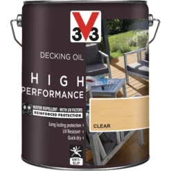 V33 High Performance Clear UV Resistant Decking Wood Oil, 5L 11 V33 High Performance Clear UV Resistant Decking Wood Oil, 5L -Home Paint Store v33 high performance clear uv resistant decking wood oil 5l3153895163057 03c