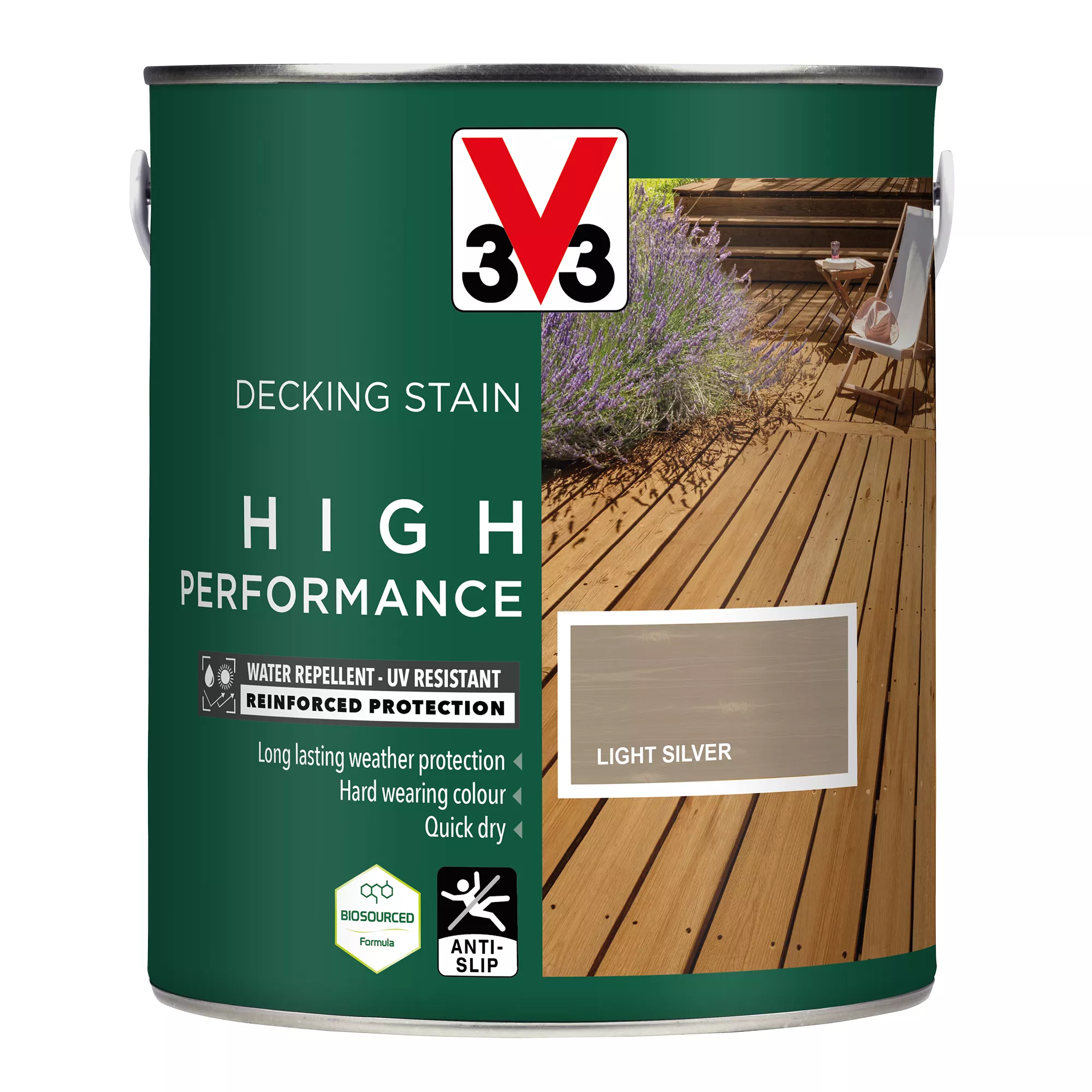 V33 High Performance Light Silver Satin Quick Dry Decking Stain, 2.5L 4 V33 High Performance Light Silver Satin Quick Dry Decking Stain, 2.5L - Image 2