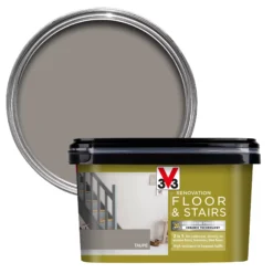 V33 High Performance Taupe Satinwood Floor & Stair Paint, 2L