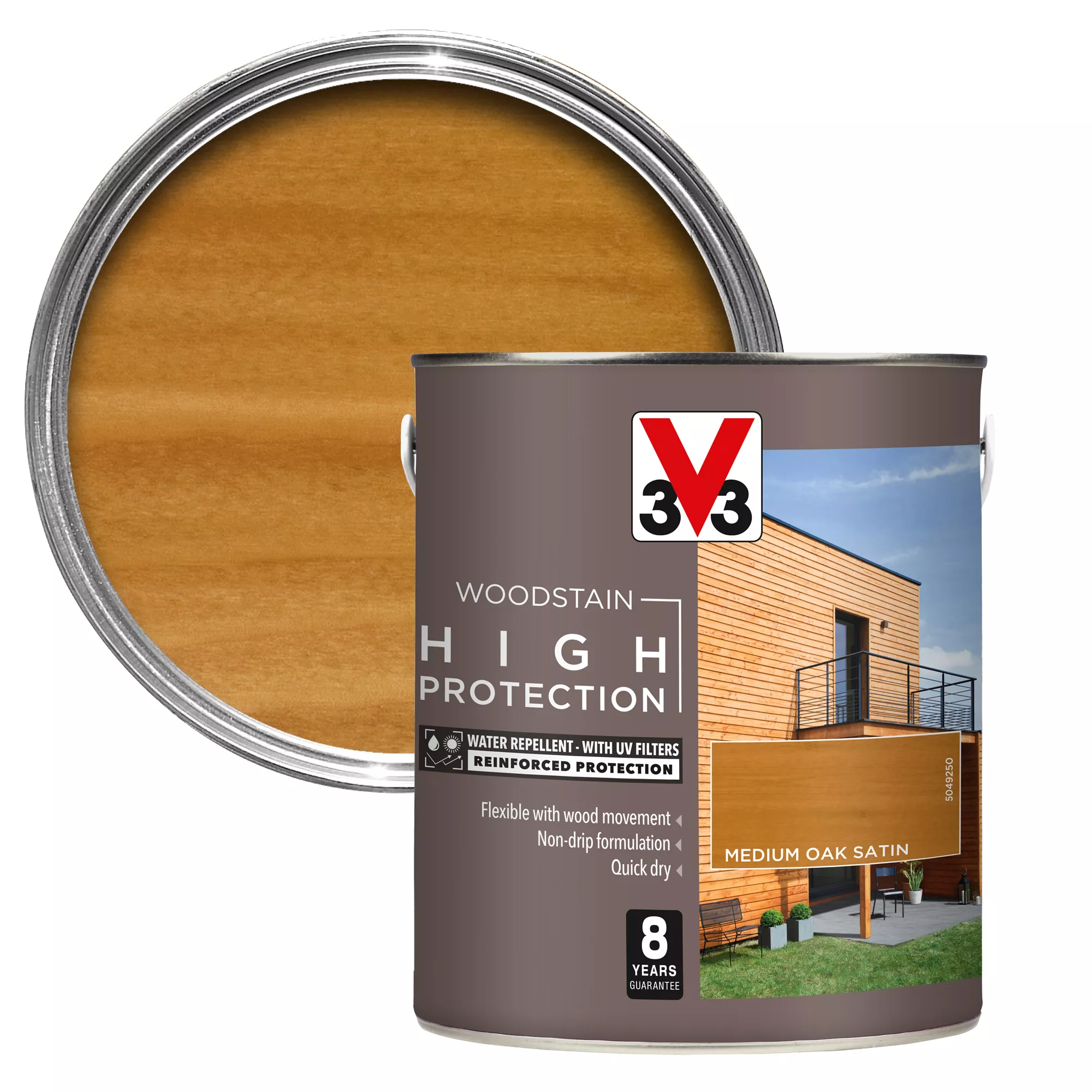 V33 High Protection Medium Oak Mid Sheen Wood Stain, 2.5L 3 V33 High Protection Medium Oak Mid Sheen Wood Stain, 2.5L
