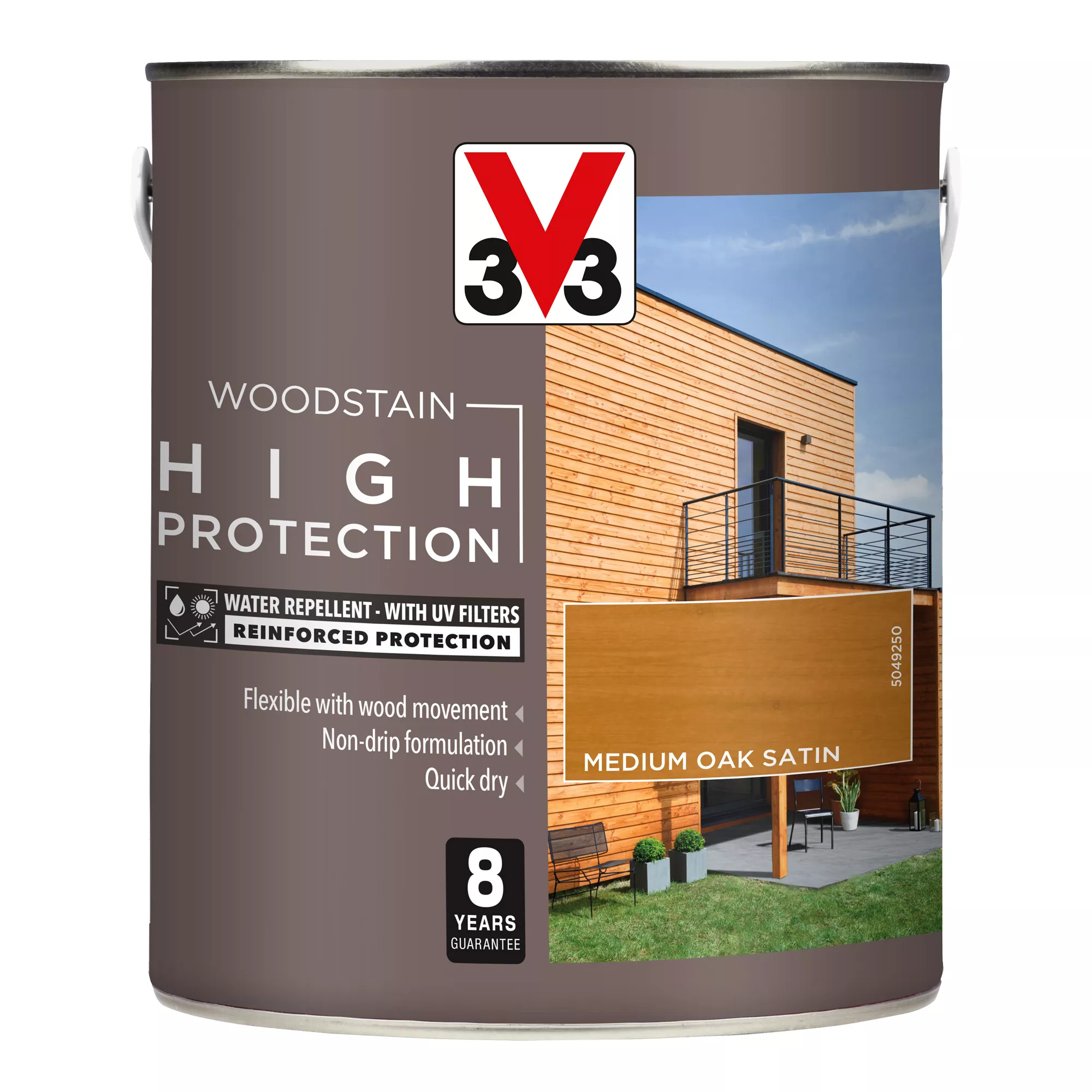 V33 High Protection Medium Oak Mid Sheen Wood Stain, 2.5L 4 V33 High Protection Medium Oak Mid Sheen Wood Stain, 2.5L - Image 2