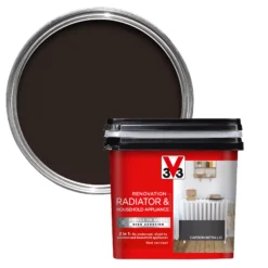 V33 Renovation Carbon Metallic Satinwood Radiator & Appliance Paint, 750ml