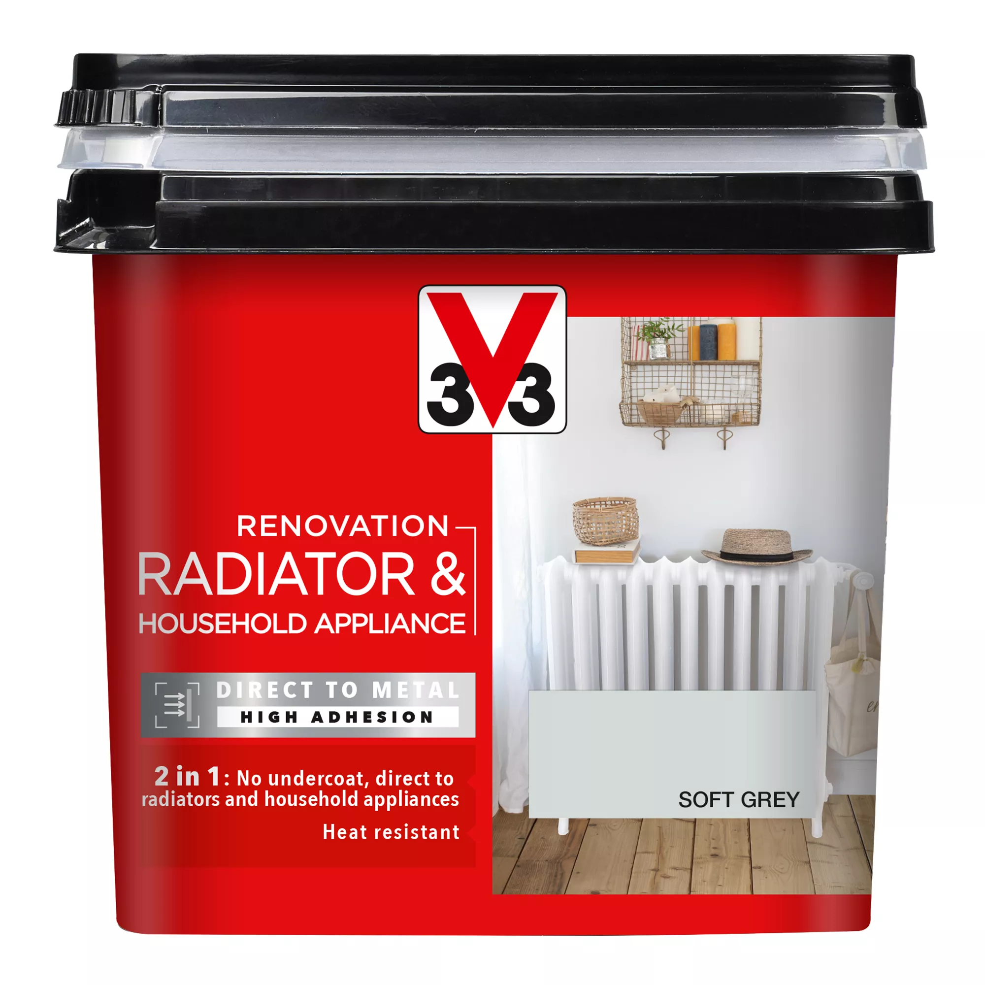 V33 Renovation Soft Grey Satinwood Radiator & Appliance Paint, 750ml 4 V33 Renovation Soft Grey Satinwood Radiator & Appliance Paint, 750ml - Image 2