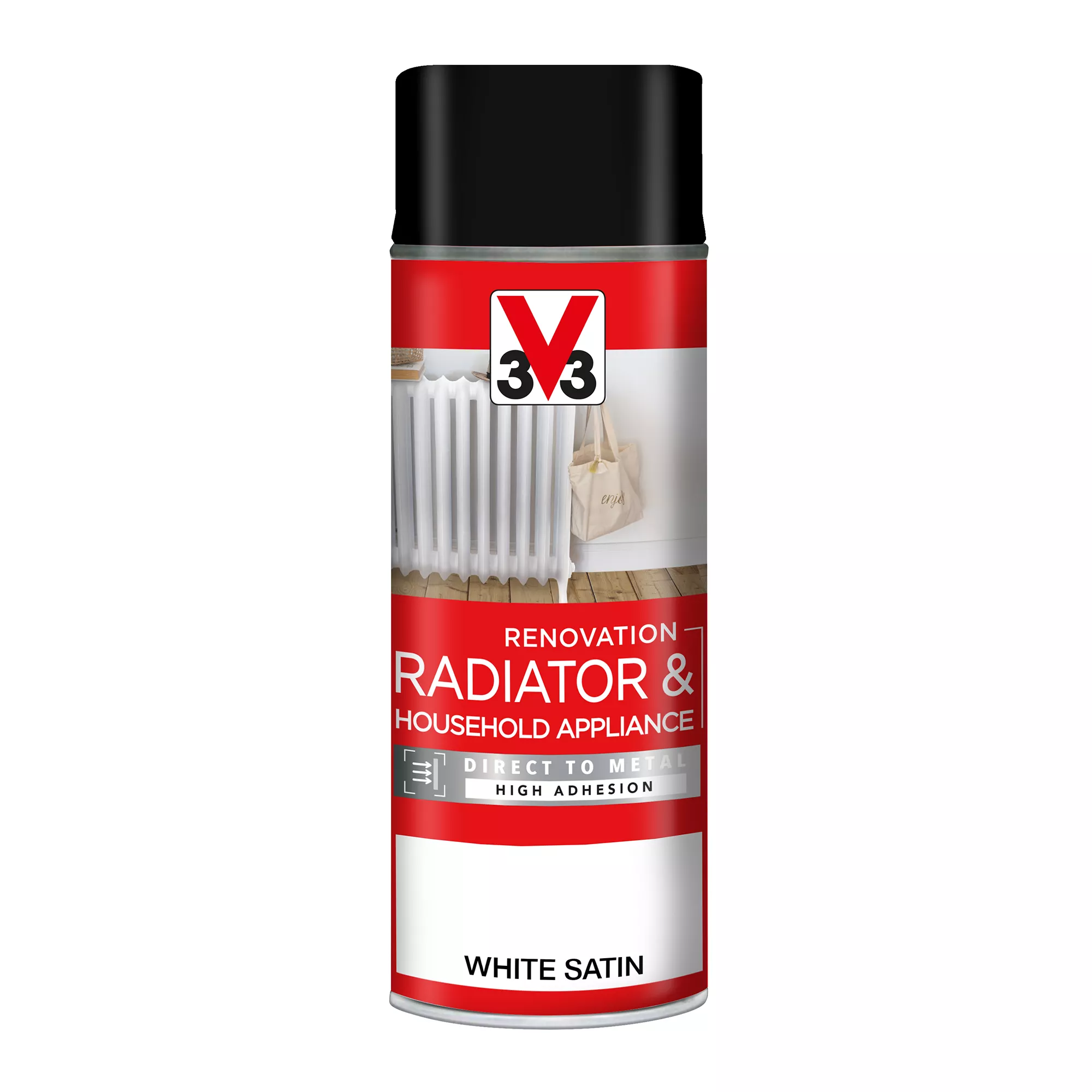 V33 Renovation White Satinwood Radiator & Appliance Paint, 400ml Spray Can 4 V33 Renovation White Satinwood Radiator & Appliance Paint, 400ml Spray Can - Image 2