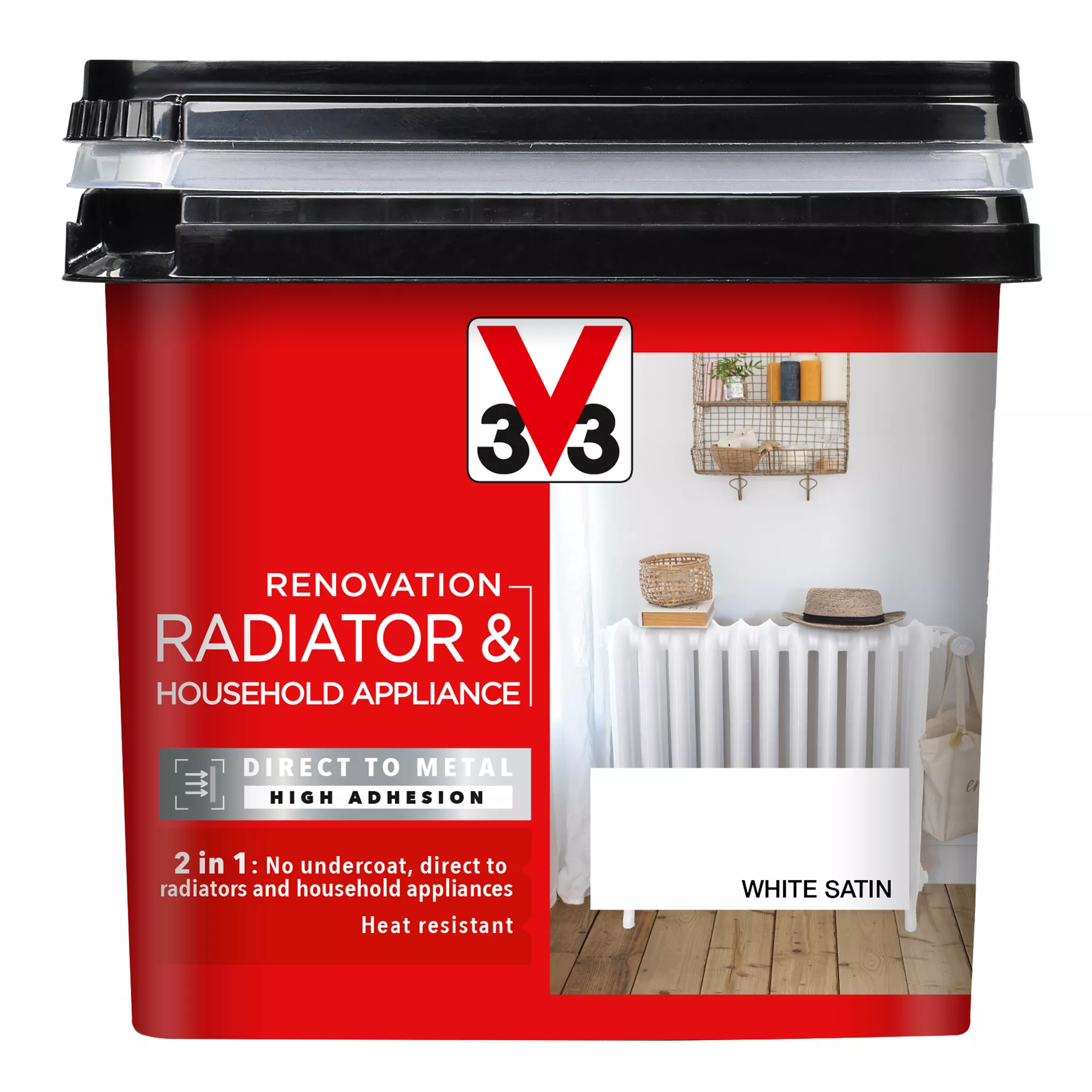 V33 Renovation White Satinwood Radiator & Appliance Paint, 750ml 4 V33 Renovation White Satinwood Radiator & Appliance Paint, 750ml - Image 2