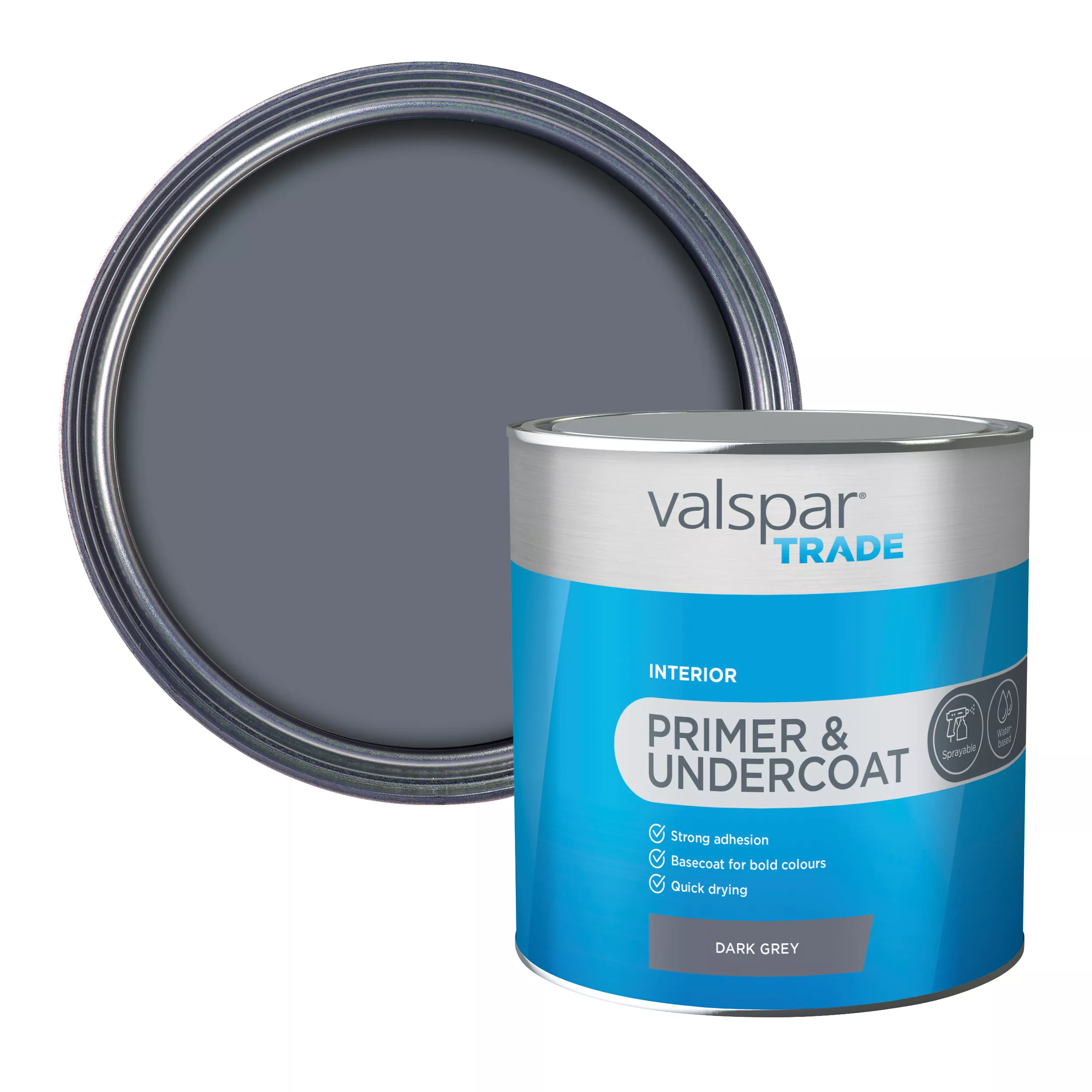 Valspar Trade Dark Grey Multi-surface Primer, 2.5L 3 Valspar Trade Dark Grey Multi-surface Primer, 2.5L