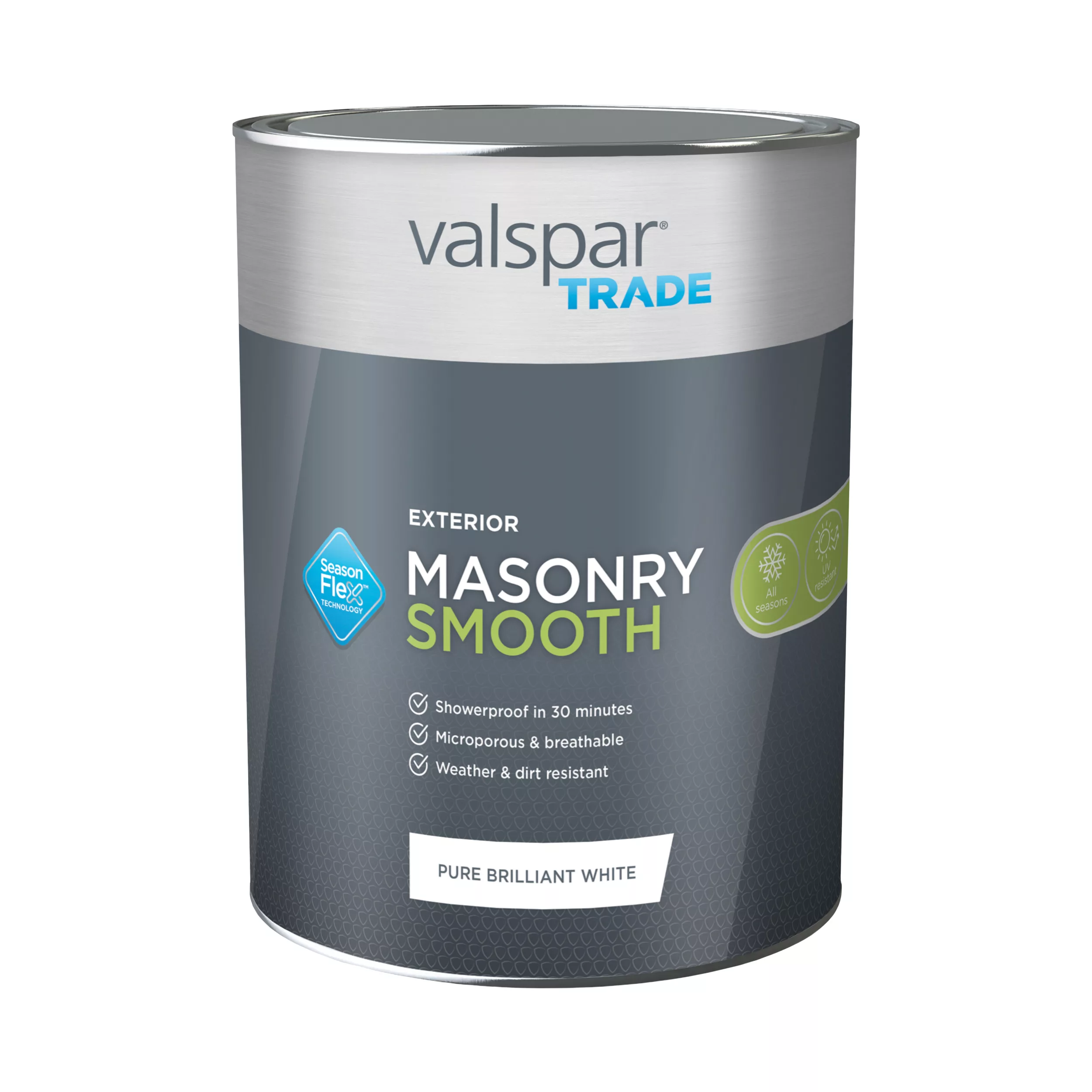 Valspar Trade Exterior Pure Brilliant White Matt Masonry Paint, 5L Tin 4 Valspar Trade Exterior Pure Brilliant White Matt Masonry Paint, 5L Tin - Image 2