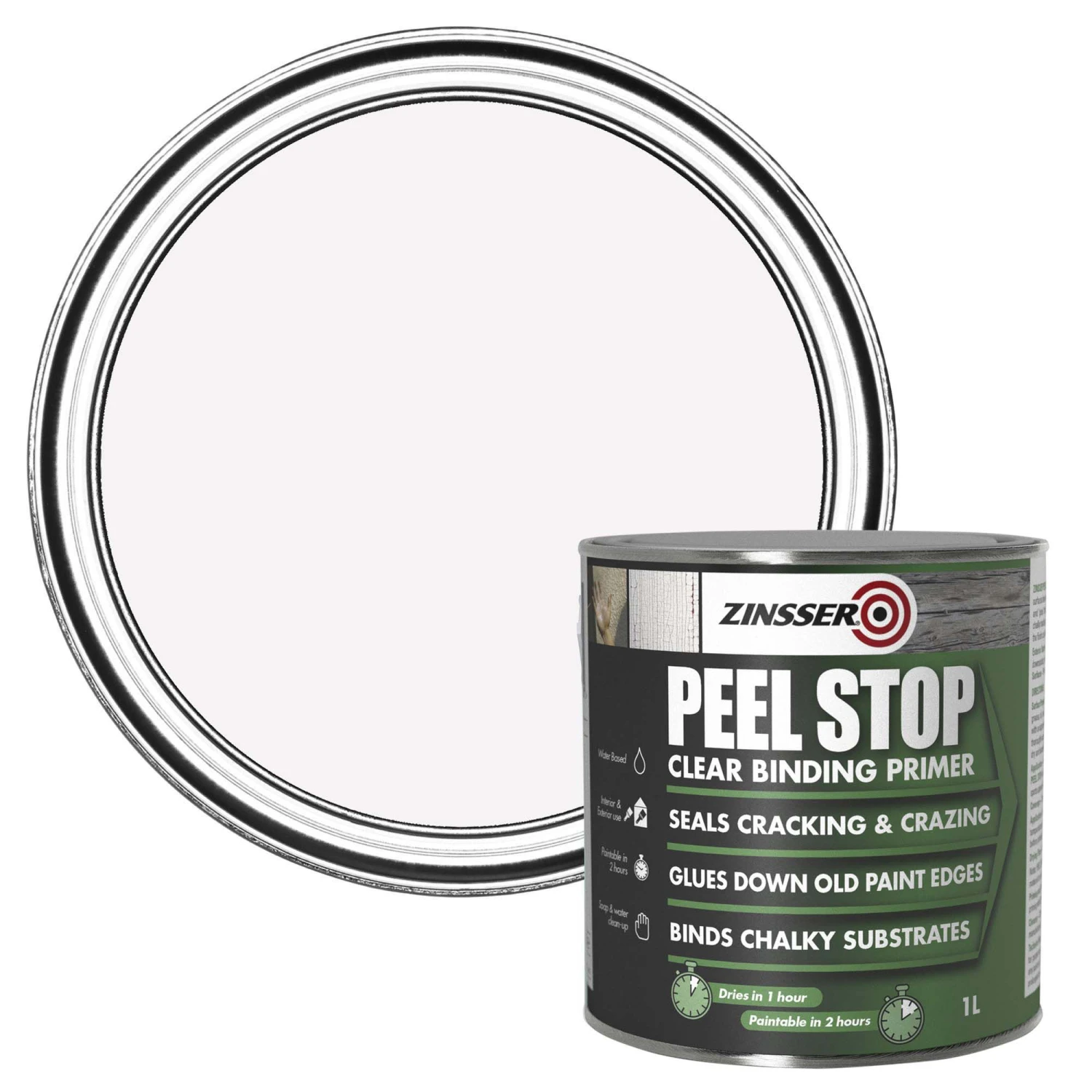 Zinsser Peel Stop Transparent Wall & Ceiling Satin Binding Primer, 2.5L 3 Zinsser Peel Stop Transparent Wall & Ceiling Satin Binding Primer, 2.5L
